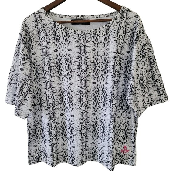 Tamela Mann Collection Snake Print Tee Womens Size 18/20 Stretch Athletic Casual - Picture 1 of 7